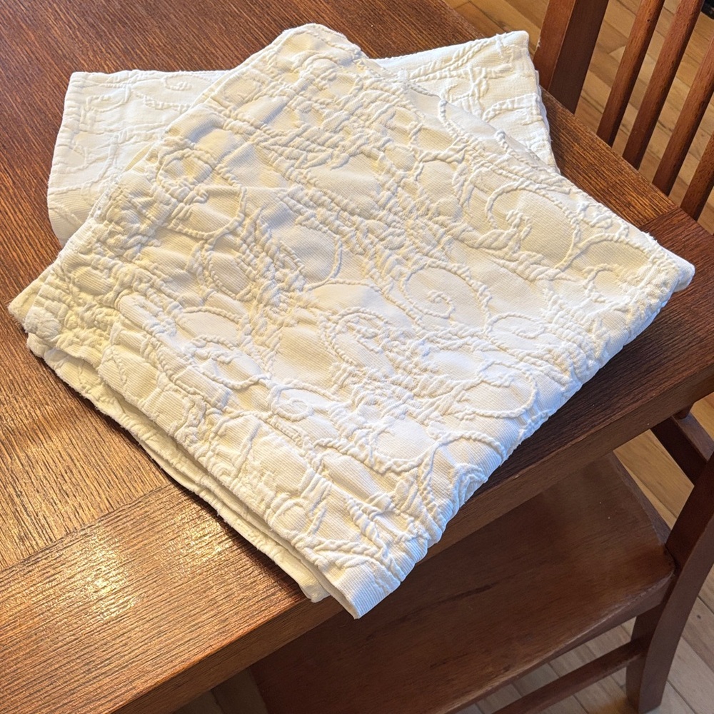 Pair of matelasse euro shams